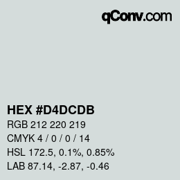 カラーコード: HEX #D4DCDB | qconv.com