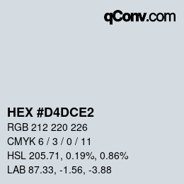 Color code: HEX #D4DCE2 | qconv.com