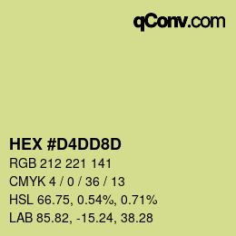 颜色代码: HEX #D4DD8D | qconv.com
