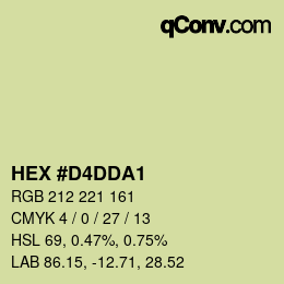 颜色代码: HEX #D4DDA1 | qconv.com