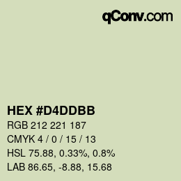 颜色代码: HEX #D4DDBB | qconv.com