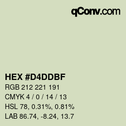 カラーコード: HEX #D4DDBF | qconv.com