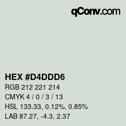 カラーコード: HEX #D4DDD6 | qconv.com