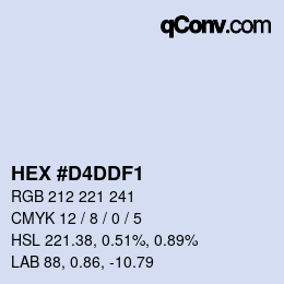 カラーコード: HEX #D4DDF1 | qconv.com