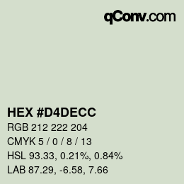 カラーコード: HEX #D4DECC | qconv.com