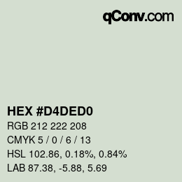 颜色代码: HEX #D4DED0 | qconv.com