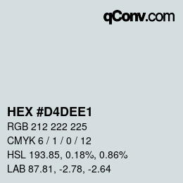 Color code: HEX #D4DEE1 | qconv.com