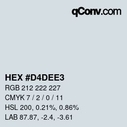 Color code: HEX #D4DEE3 | qconv.com
