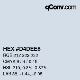 颜色代码: HEX #D4DEE8 | qconv.com