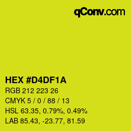 Color code: HEX #D4DF1A | qconv.com