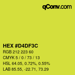 Color code: HEX #D4DF3C | qconv.com