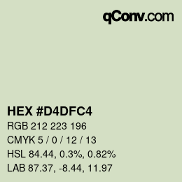 颜色代码: HEX #D4DFC4 | qconv.com