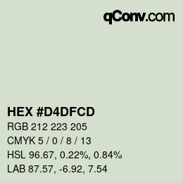 カラーコード: HEX #D4DFCD | qconv.com