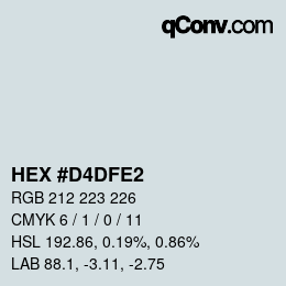 カラーコード: HEX #D4DFE2 | qconv.com