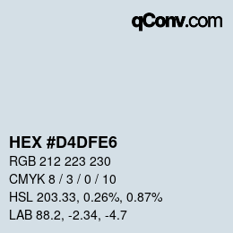 Color code: HEX #D4DFE6 | qconv.com