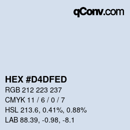 颜色代码: HEX #D4DFED | qconv.com