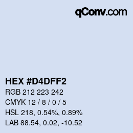 カラーコード: HEX #D4DFF2 | qconv.com
