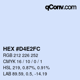 カラーコード: HEX #D4E2FC | qconv.com