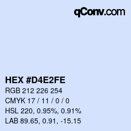 颜色代码: HEX #D4E2FE | qconv.com
