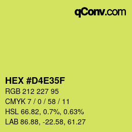 颜色代码: HEX #D4E35F | qconv.com