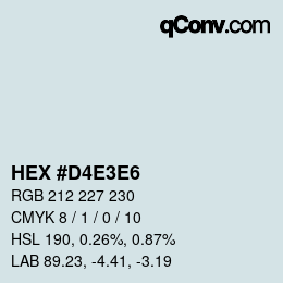 Color code: HEX #D4E3E6 | qconv.com
