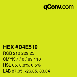 Color code: HEX #D4E519 | qconv.com