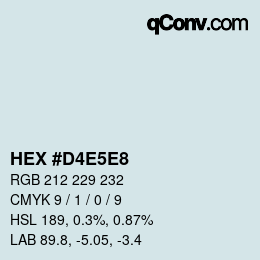 カラーコード: HEX #D4E5E8 | qconv.com