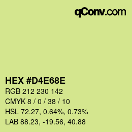 Color code: HEX #D4E68E | qconv.com