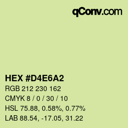Color code: HEX #D4E6A2 | qconv.com
