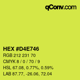 Farbcode: HEX #D4E746 | qconv.com