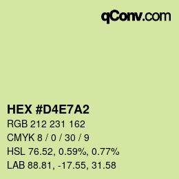 颜色代码: HEX #D4E7A2 | qconv.com