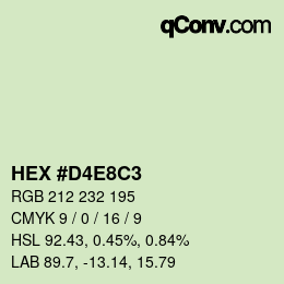 Color code: HEX #D4E8C3 | qconv.com