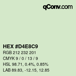 Color code: HEX #D4E8C9 | qconv.com