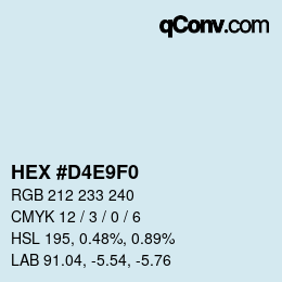 Color code: HEX #D4E9F0 | qconv.com