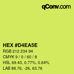 カラーコード: HEX #D4EA5E | qconv.com
