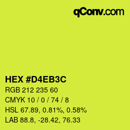 Color code: HEX #D4EB3C | qconv.com
