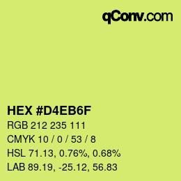Color code: HEX #D4EB6F | qconv.com