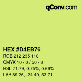 Color code: HEX #D4EB76 | qconv.com