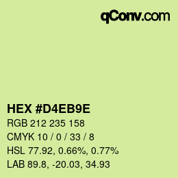 Color code: HEX #D4EB9E | qconv.com