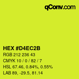 Color code: HEX #D4EC2B | qconv.com