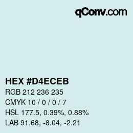 カラーコード: HEX #D4ECEB | qconv.com