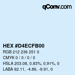 Color code: HEX #D4ECFB00 | qconv.com