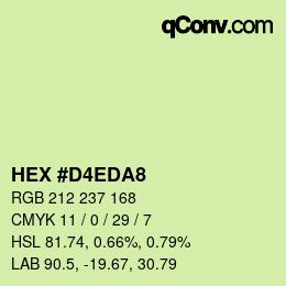 颜色代码: HEX #D4EDA8 | qconv.com
