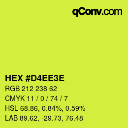 Color code: HEX #D4EE3E | qconv.com