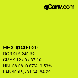 Color code: HEX #D4F020 | qconv.com