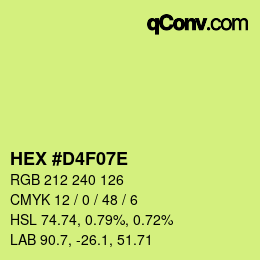 Color code: HEX #D4F07E | qconv.com