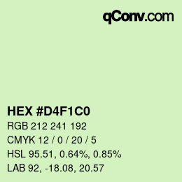 Color code: HEX #D4F1C0 | qconv.com