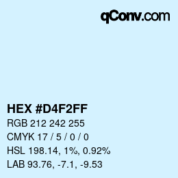 Color code: HEX #D4F2FF | qconv.com