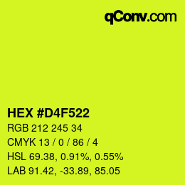 カラーコード: HEX #D4F522 | qconv.com