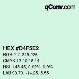 カラーコード: HEX #D4F5E2 | qconv.com